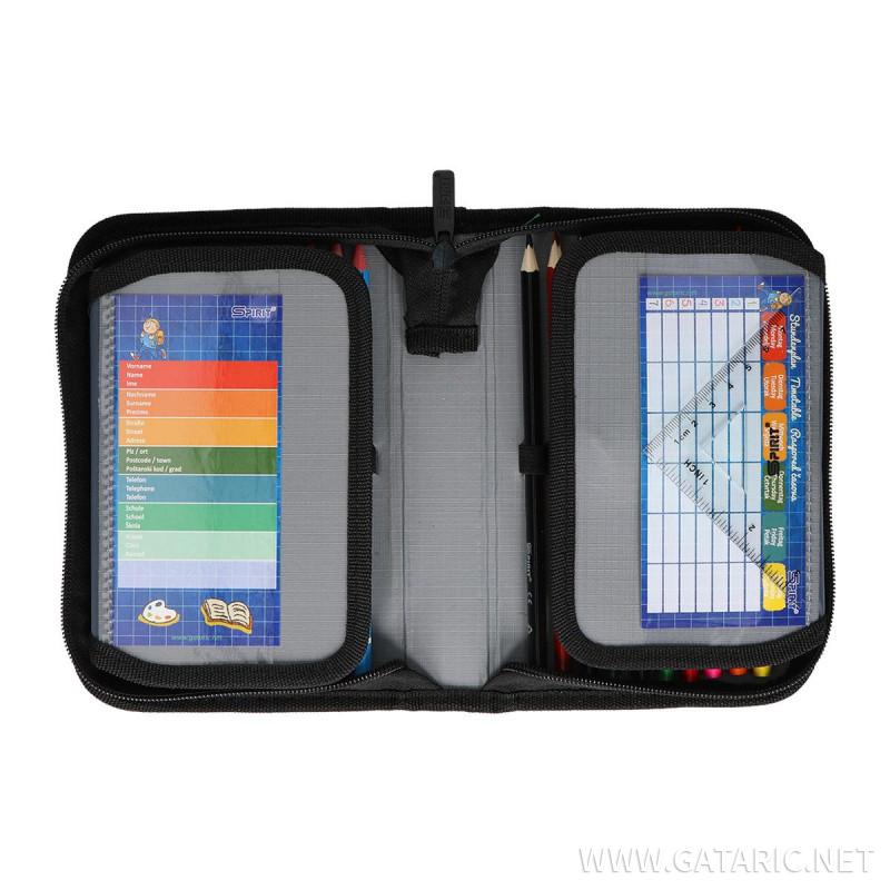 Pencil case ''SIMPLE LINES'' 1-Zipper, 2/1 (Assorted colours)