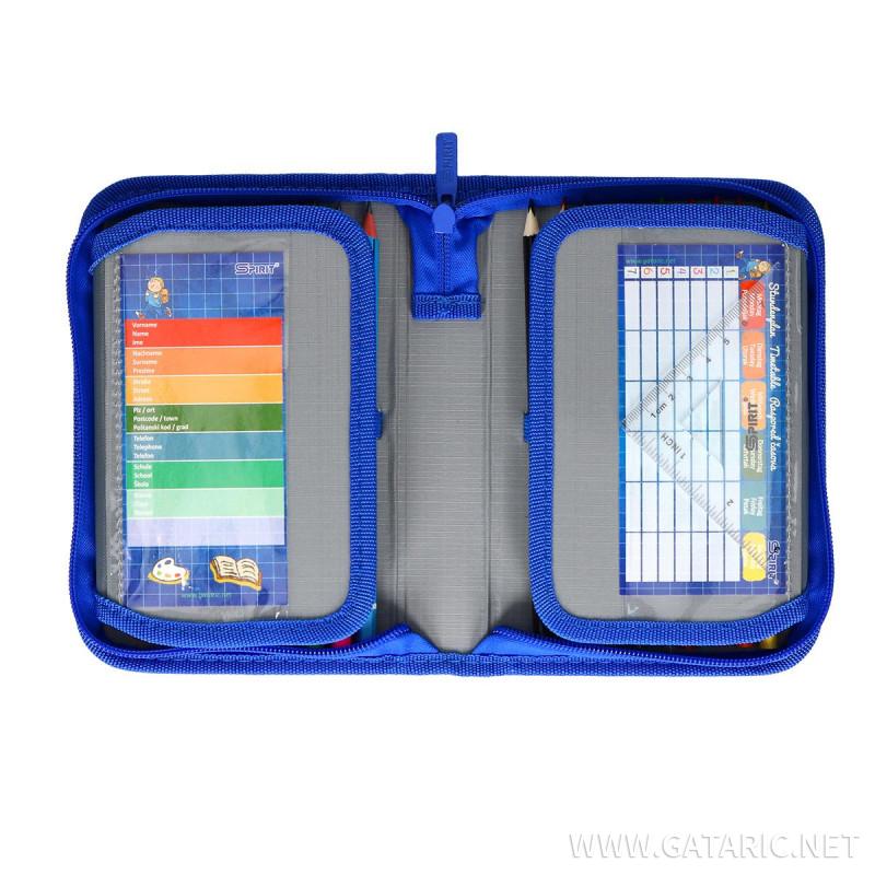 Pencil case ''SIMPLE LINES'' 1-Zipper, 2/1 (Assorted colours)