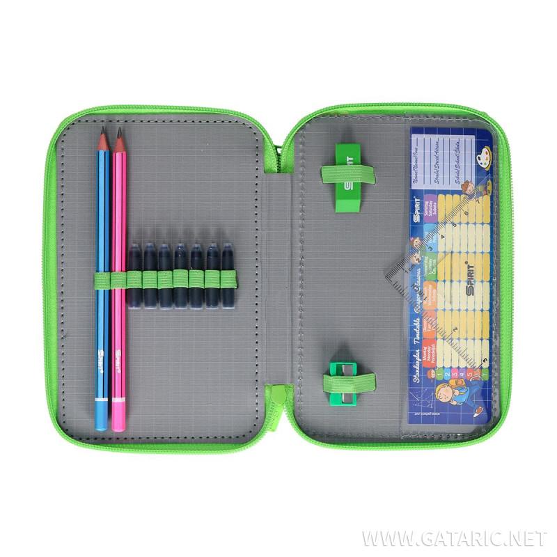 Pencil case ''FOOTBALL GOAL'', 2-Zipper, 28-pcs 