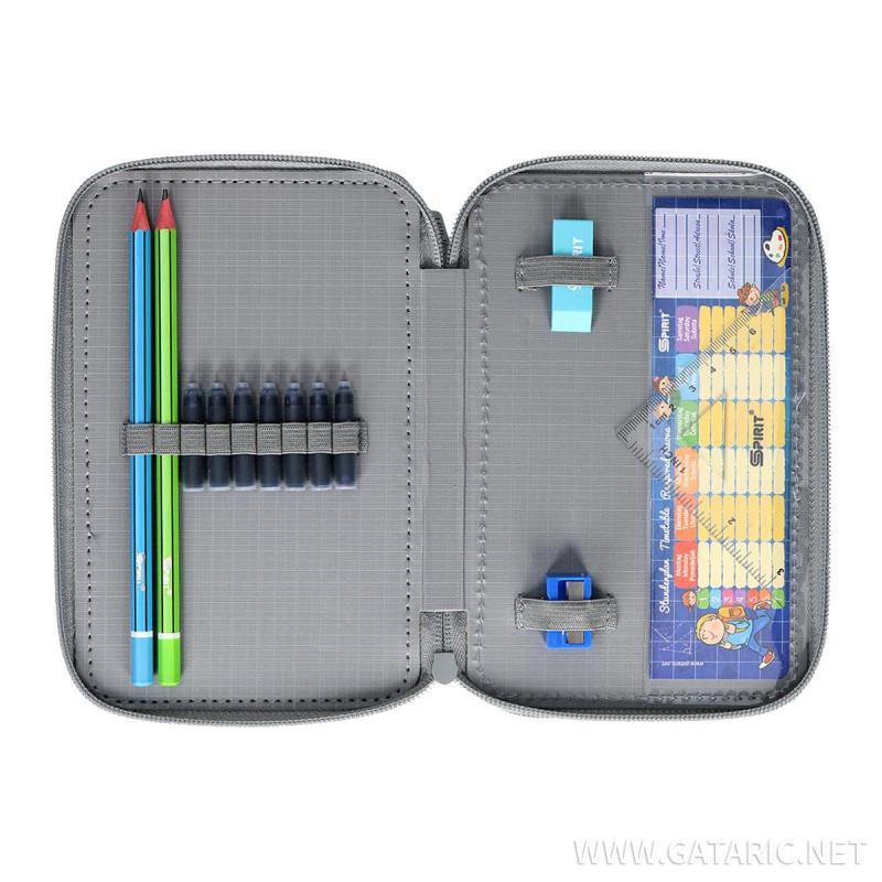 Pencil case 3D ''POLICE'', 2-Zipper, 28-pcs 