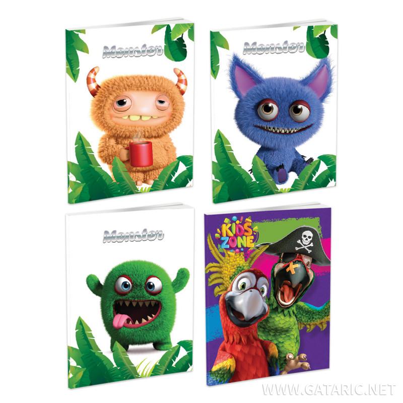 School notebook A5 ''Animals'', soft covers, 52 sheet, squared