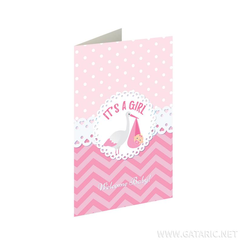 Greeting card 3D ''Baby girl 01'' 