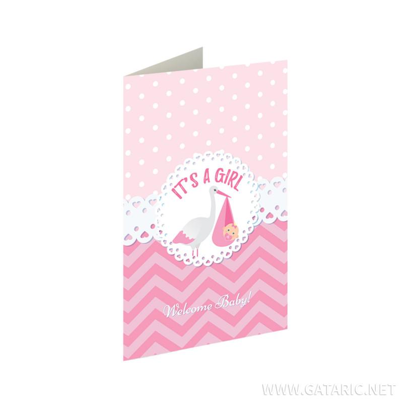 Greeting card 3D ''Baby girl 01''