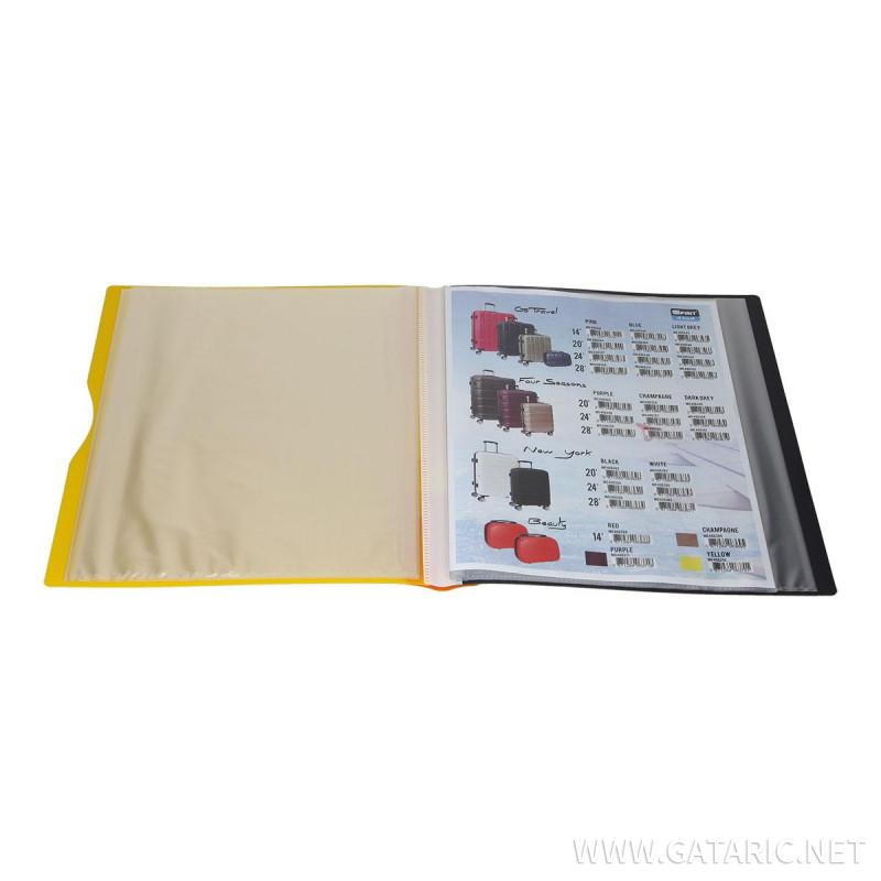Display Book with 20 Pockets, PP A4, Neon yellow