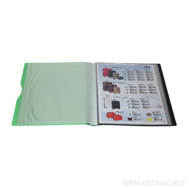 Display Book with 20 Pockets, PP A4, Neon green