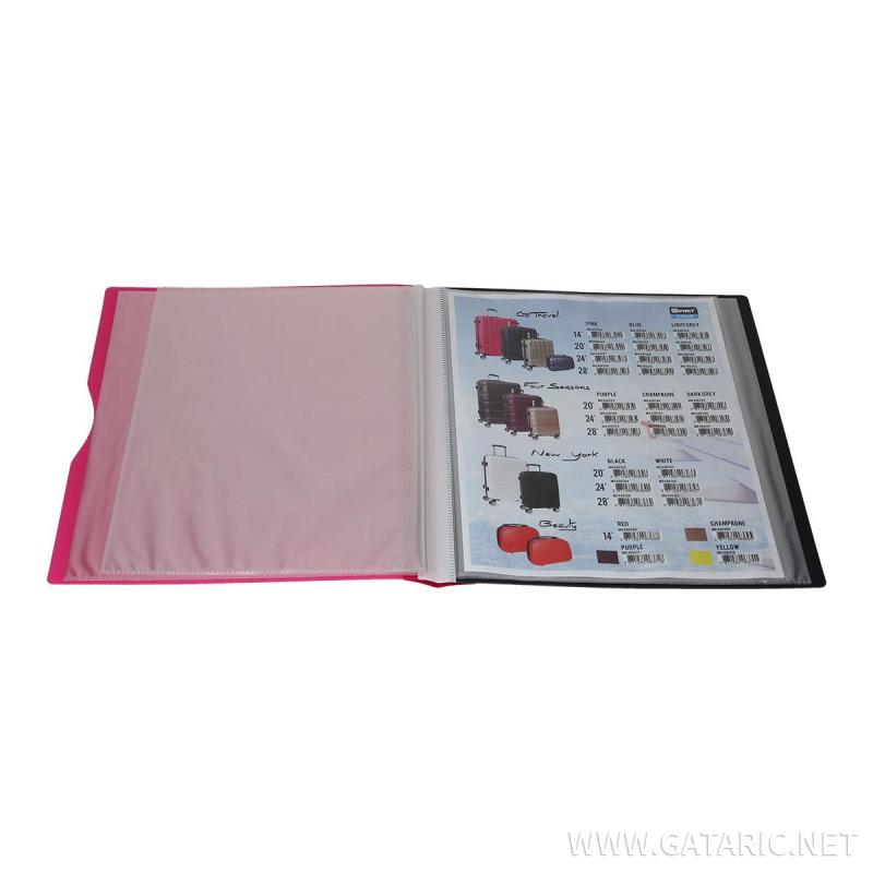 Display Book with 20 Pockets, PP A4, Neon Red 