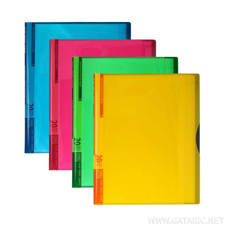 Display Book with 20 Pockets, PP A4, Neon Red