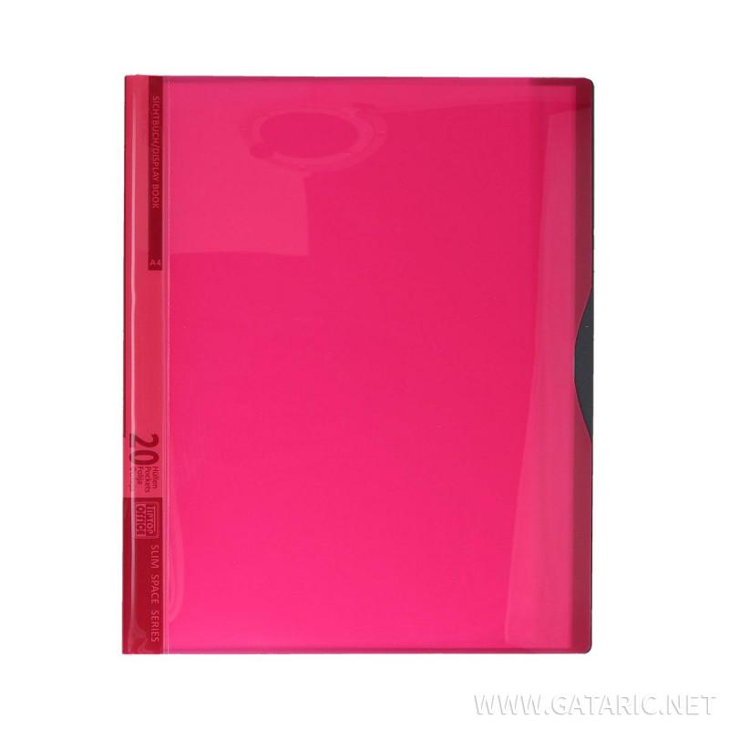 Display Book with 20 Pockets, PP A4, Neon Red