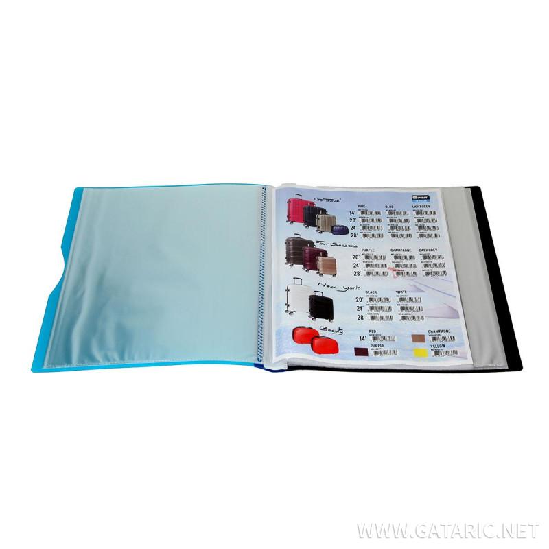 Display Book with 40 Pockets, PP A4, Neon Blue 