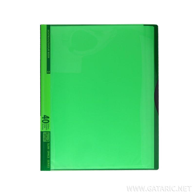 Display Book with 40 Pockets, PP A4, Neon Green