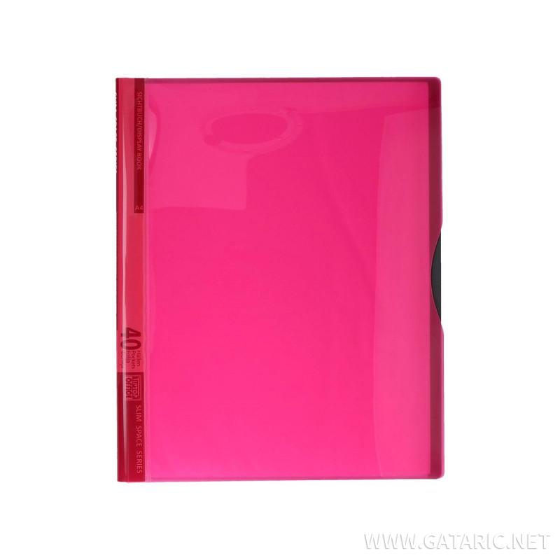 Display Book with 40 Pockets, PP A4, Neon Red