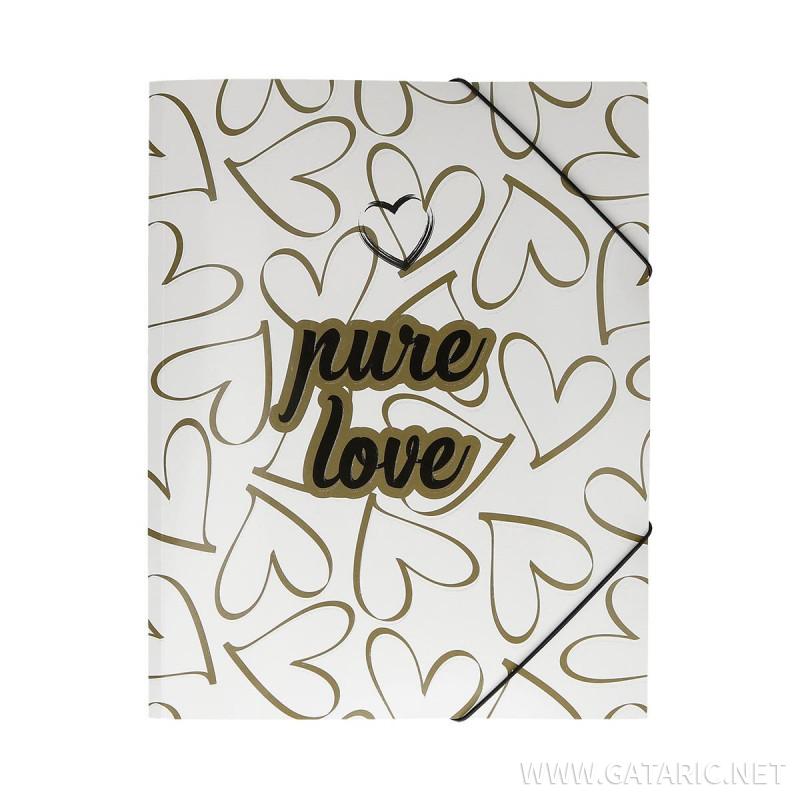 Elastic File ''Love Heart''A4, with 3 flap 