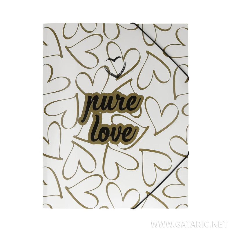 Elastic File ''Love Heart''A4, with 3 flap