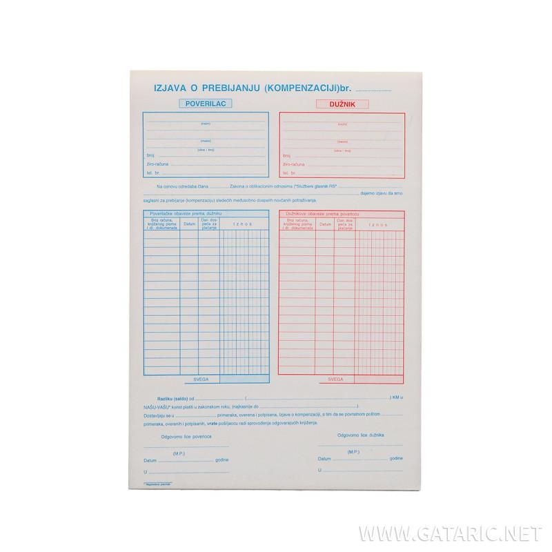 Izjava o kompezaciji A4 NCR 