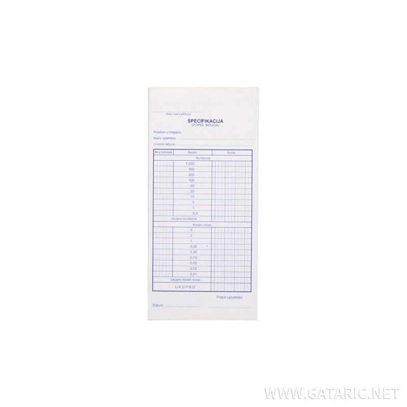 Specifikacija novca, A4, 1/3 NCR 