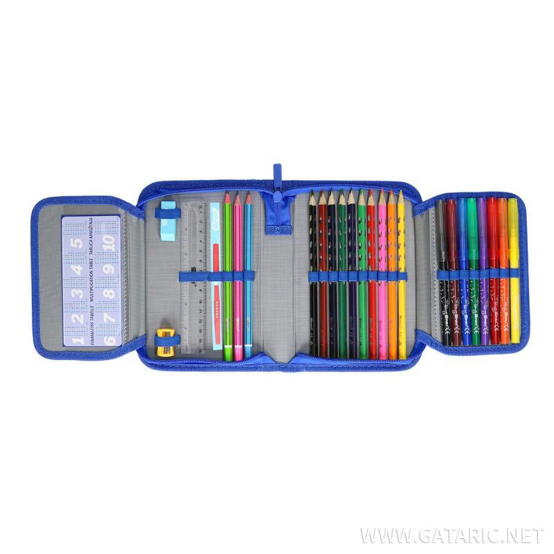 Pencil case 3D ''FOOTBALL'', 1-Zipper, 28-pcs 