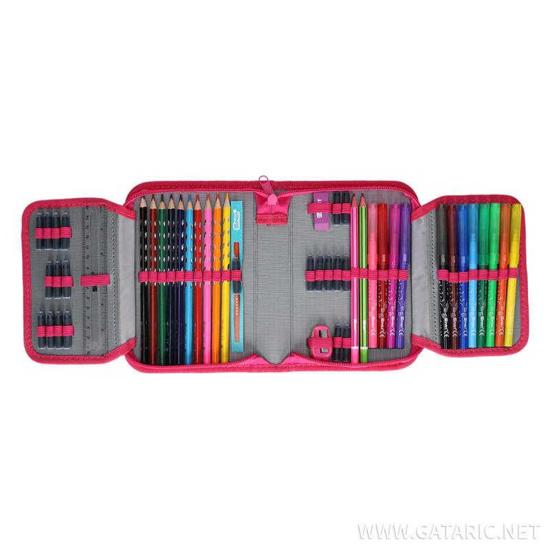 Pencil case 3D ''RED HEART'' 1-Zipper, 50-pcs