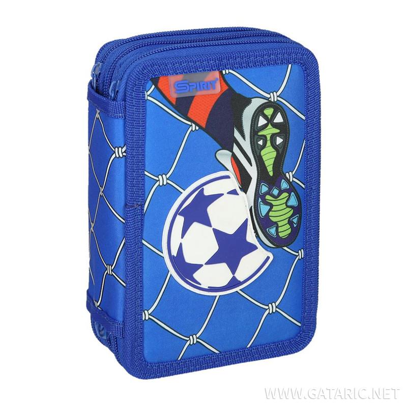 Pencil case 3D ''FOOTBALL GOAL'', 3-Zipper, 28-pcs 