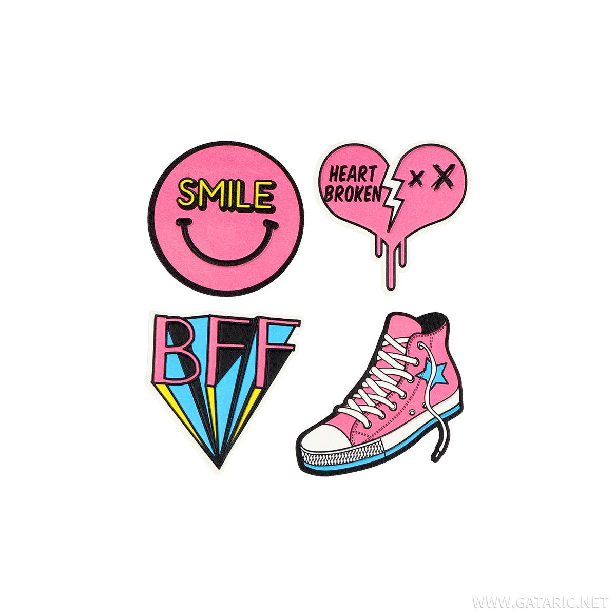 Sticker ''BFF/HEART'' Patch Me, 4pcs blistercard