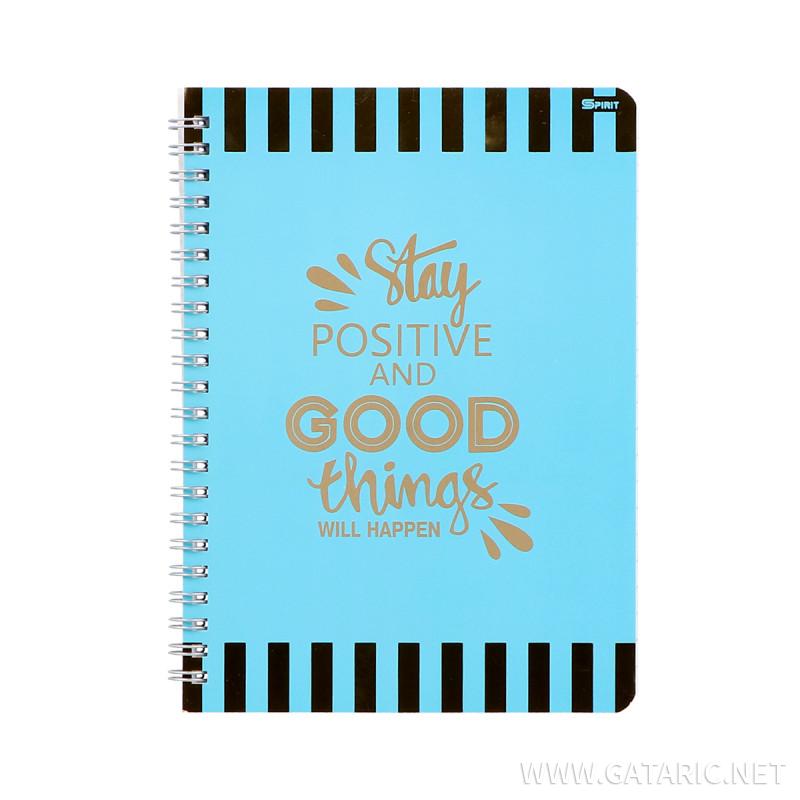 Spiral Notebook ''QUOTES'' A5 Soft Cover, Lines