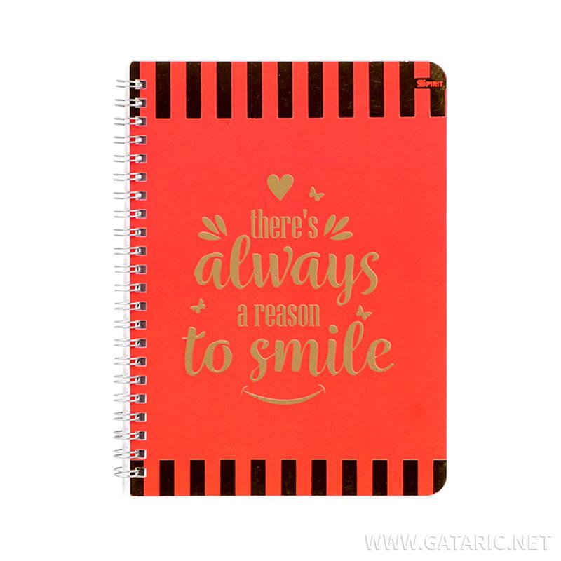 Spiral Notebook ''QUOTES'' A5 Soft Cover, Lines