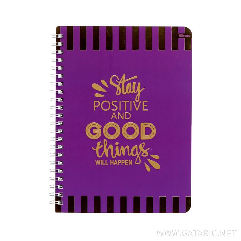 Spiral Notebook ''QUOTES'' A5 Soft Cover, Lines