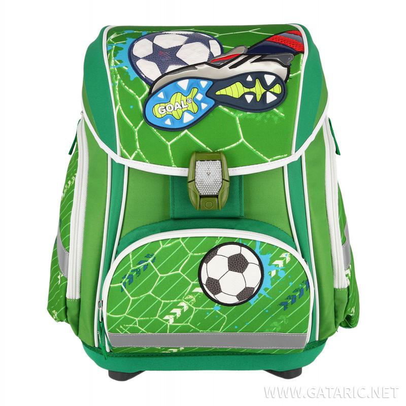 School bag set ''FOOTBALL GREEN 3D'' SMART 5-Pcs (LED buckle) 