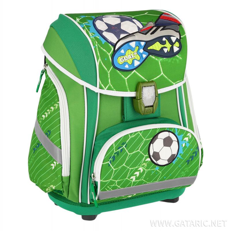 School bag set ''FOOTBALL GREEN 3D'' SMART 5-Pcs (LED buckle) 