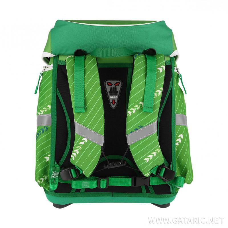 School bag set ''FOOTBALL GREEN 3D'' SMART 5-Pcs (LED buckle) 