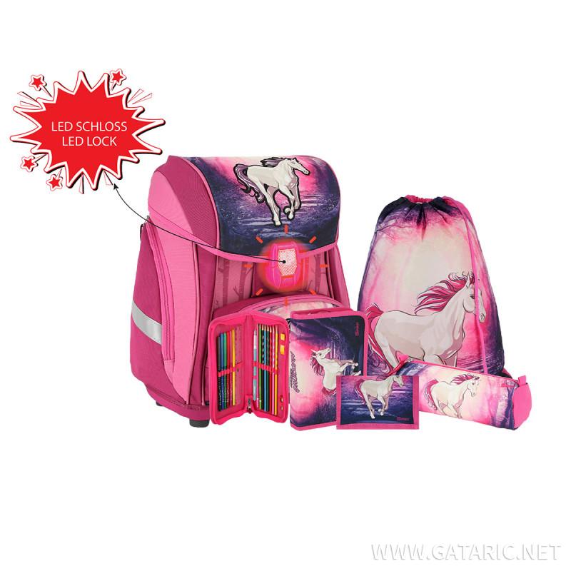 School bag set ''MAGIC UNICORN 3D'' SMART 5-pcs (LED buckle) 