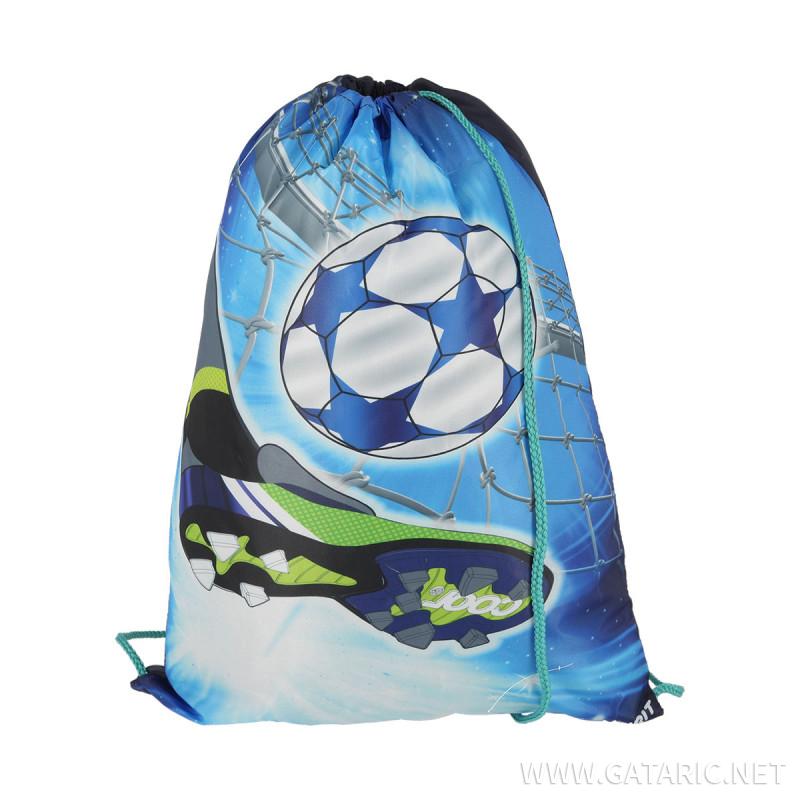 School bag set ''FOOTBALL BLUE'' MAXX 5-Pcs (LED buckle) 