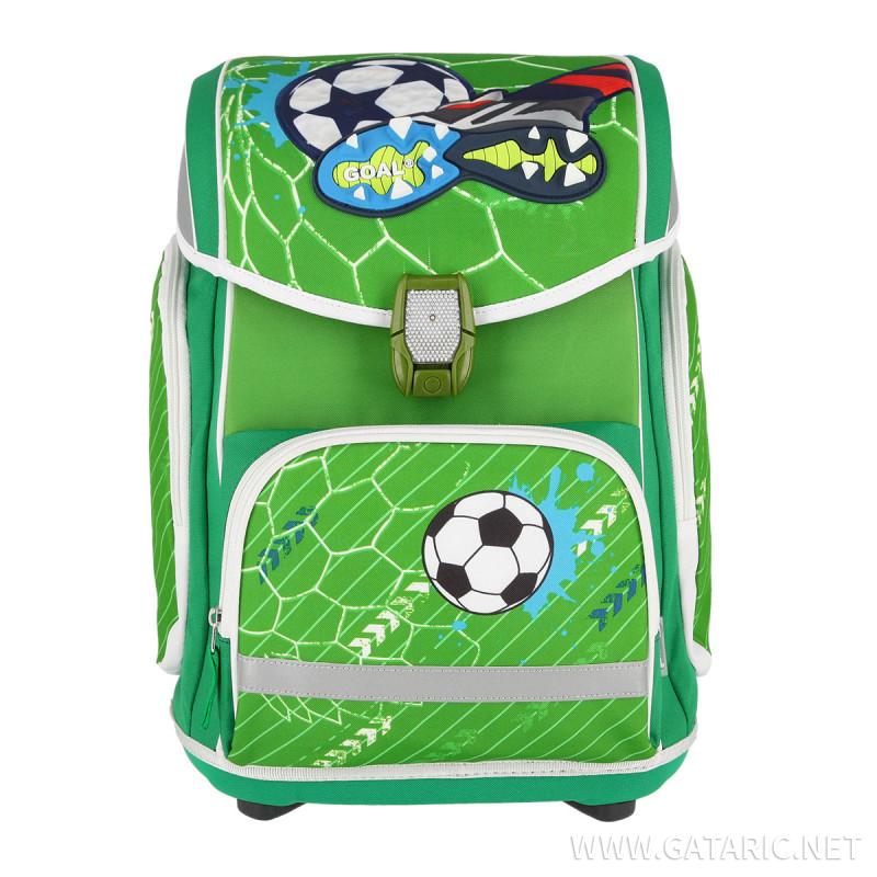 School bag set ''FOOTBALL GREEN'' MAXX 5-Pcs (LED buckle) 