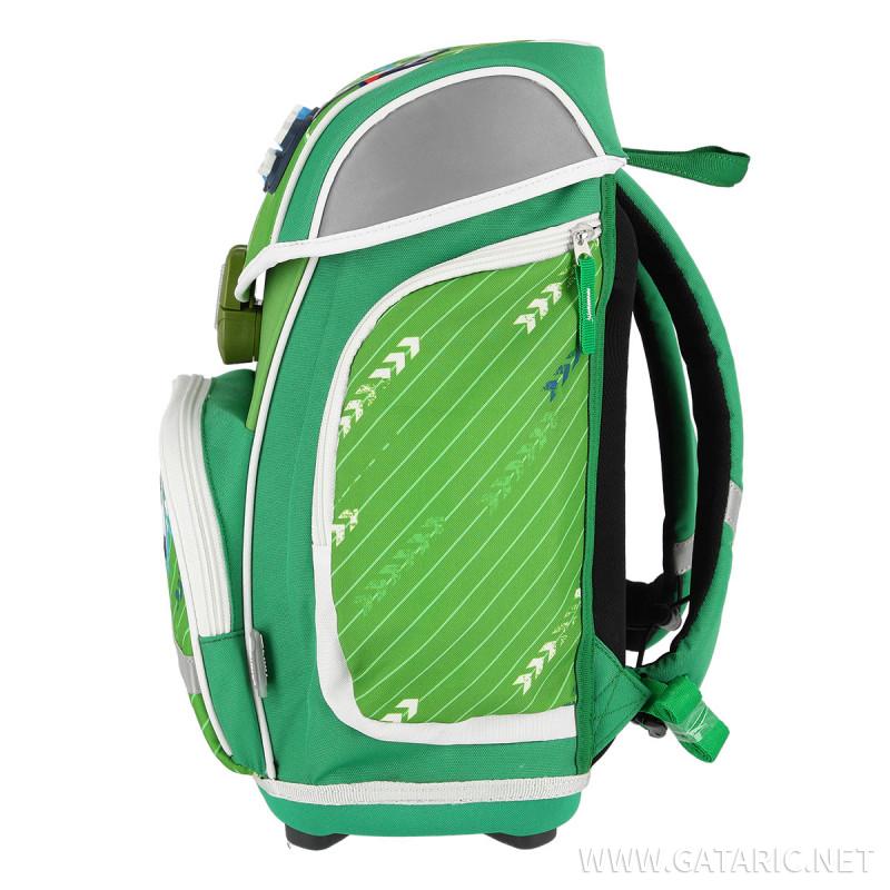 School bag set ''FOOTBALL GREEN'' MAXX 5-Pcs (LED buckle) 