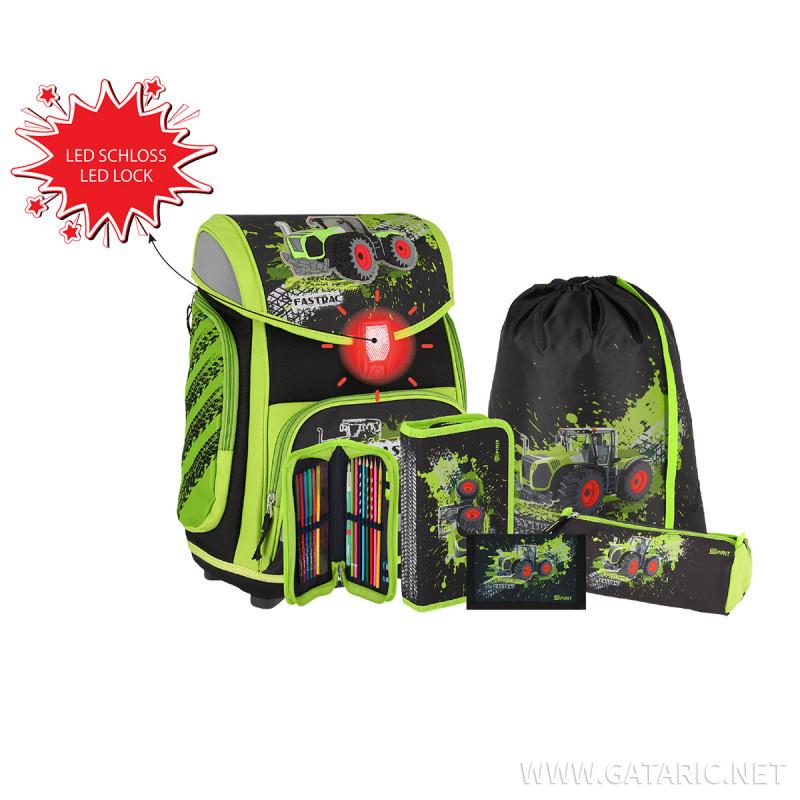 School bag set ''TRACTOR''MAXX 5-Pcs (LED buckle) 