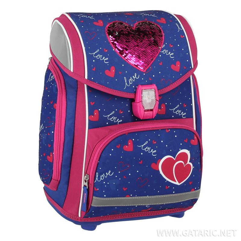 School bag set ''HEART'' MAXX 5-pcs (LED buckle) 