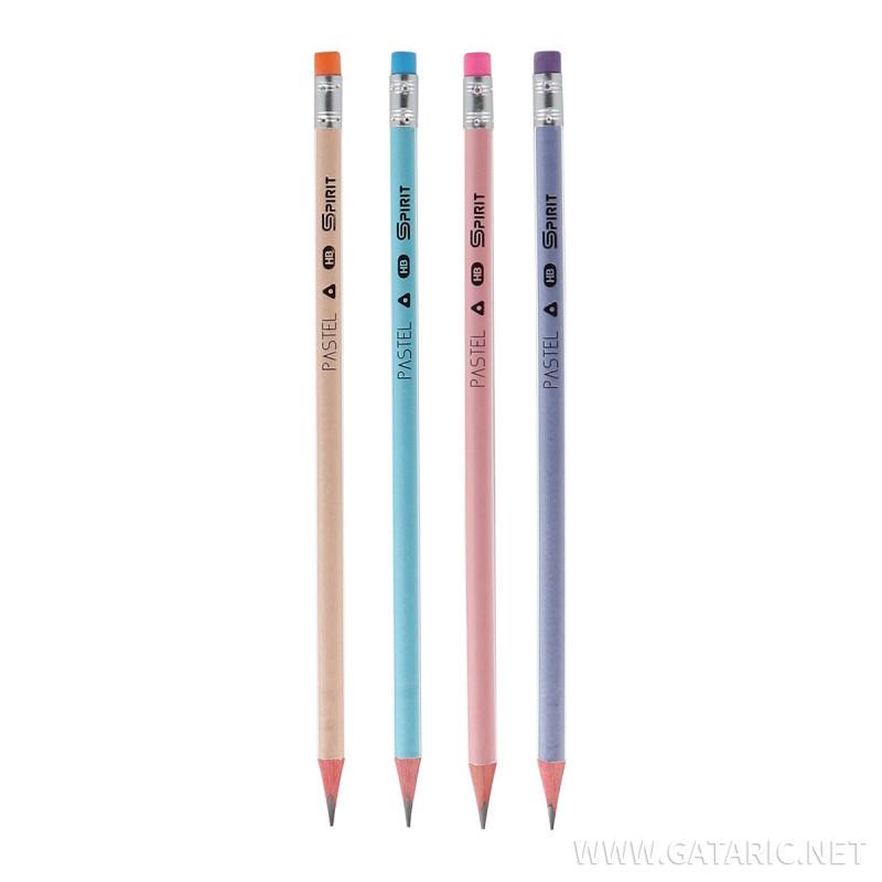 Wooden Pencils with Eraser ''Pastel'', 1/1