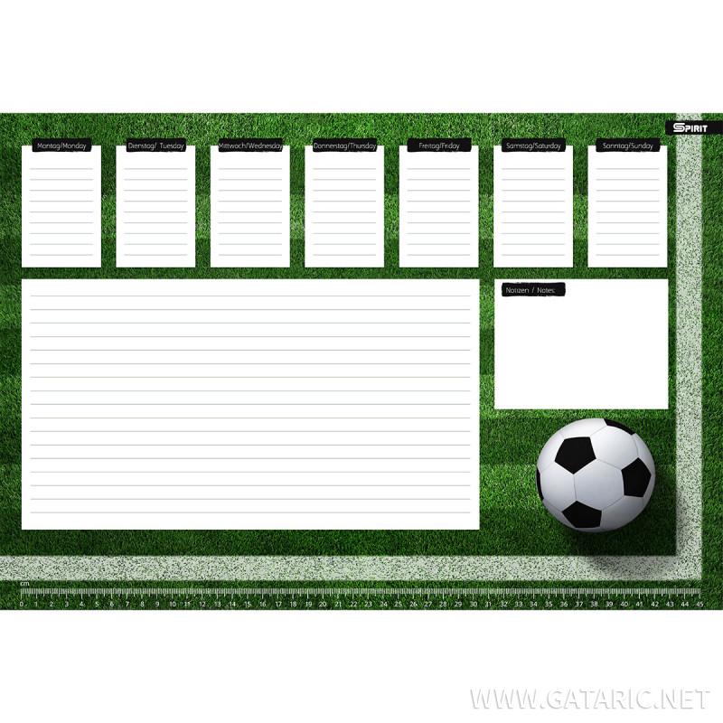 Schreibtischunterlage, 48x33cm, 30 Blatt, Fussball 