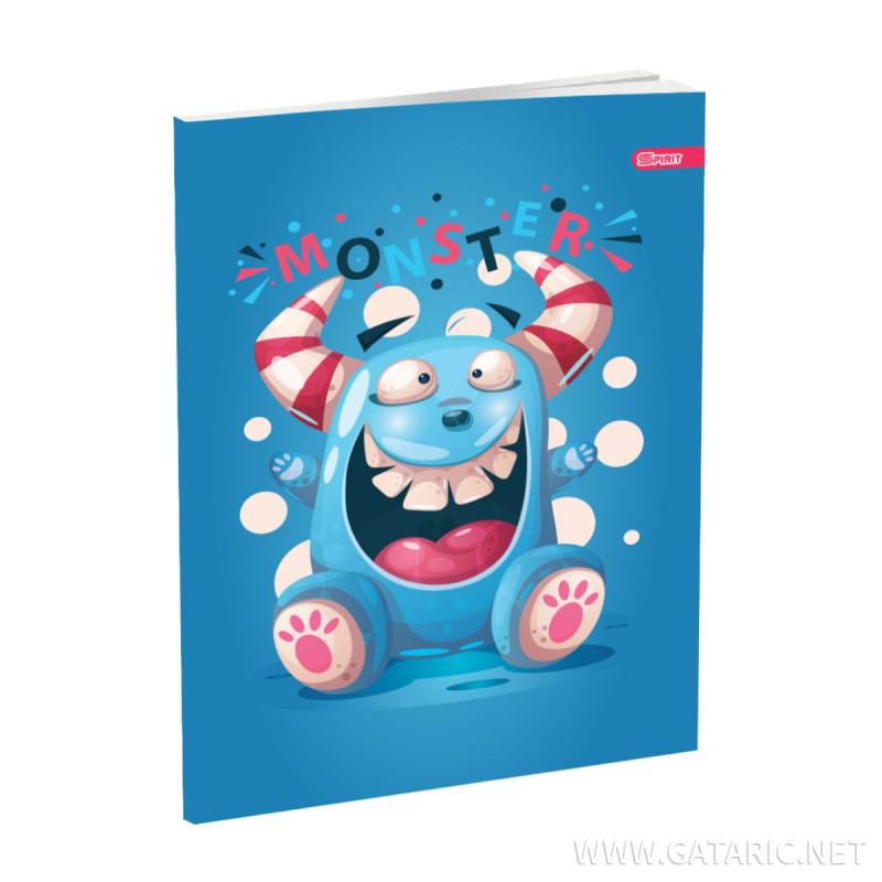School Notebook A5, Soft cover, Squared, Monster III, 52 sheets