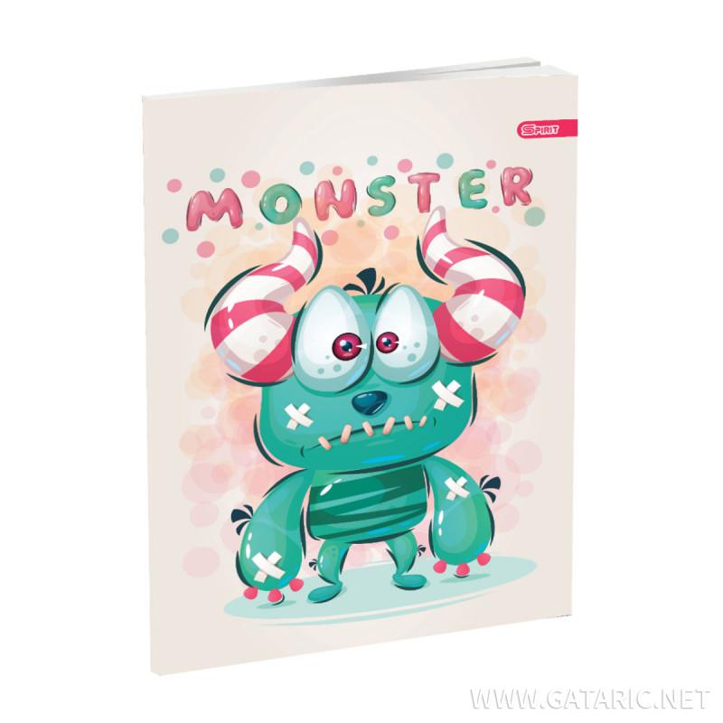 School Notebook A5, Soft cover, Squared, Monster III, 52 sheets
