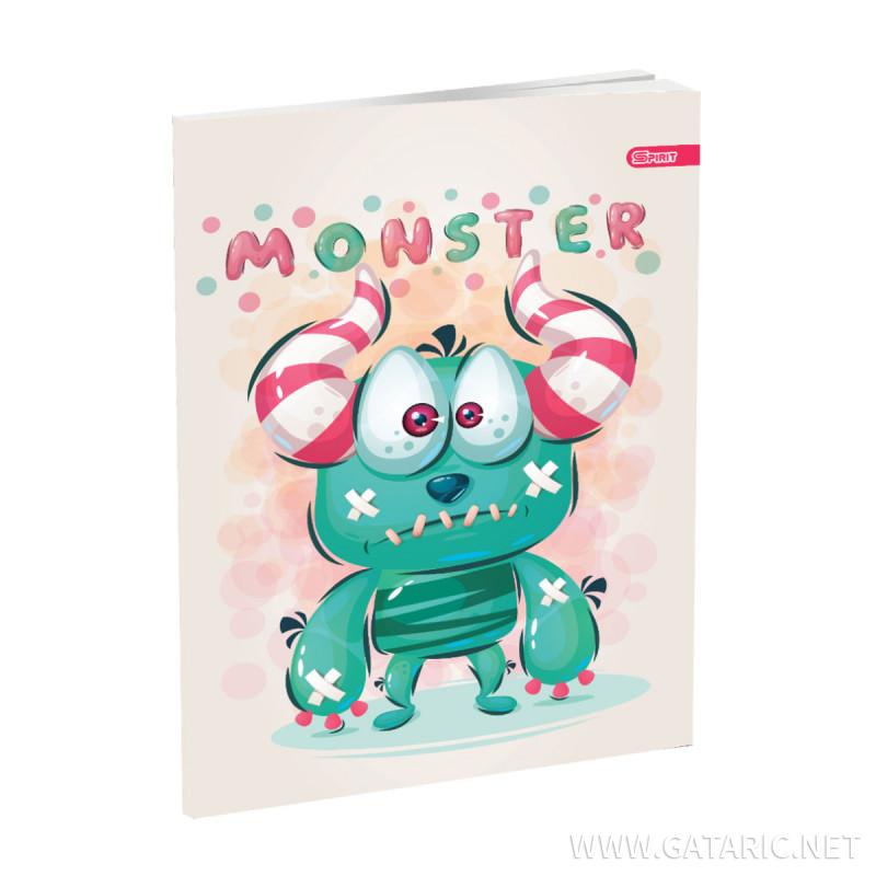 Schulheft A5, Softcover-Umschlag, Liniert, Monster III, 52 Blatt 