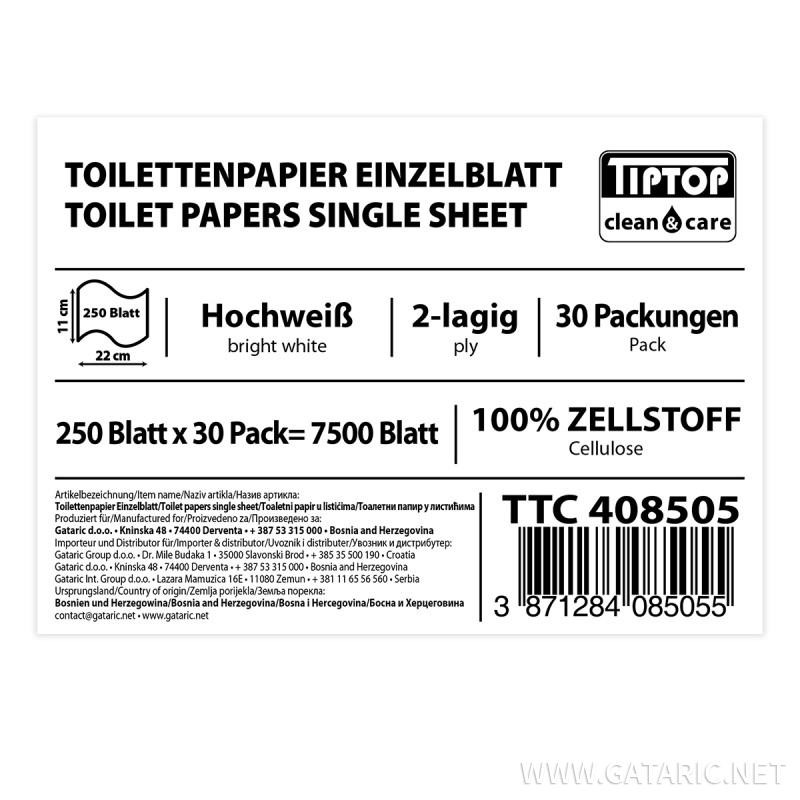 Toilet paper single sheet