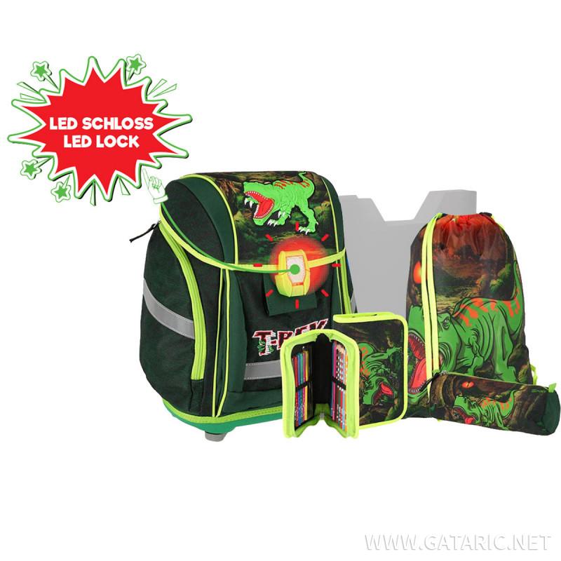 School bag set ''T-REX'' NEW START 3D 5-Pcs (LED buckle) 