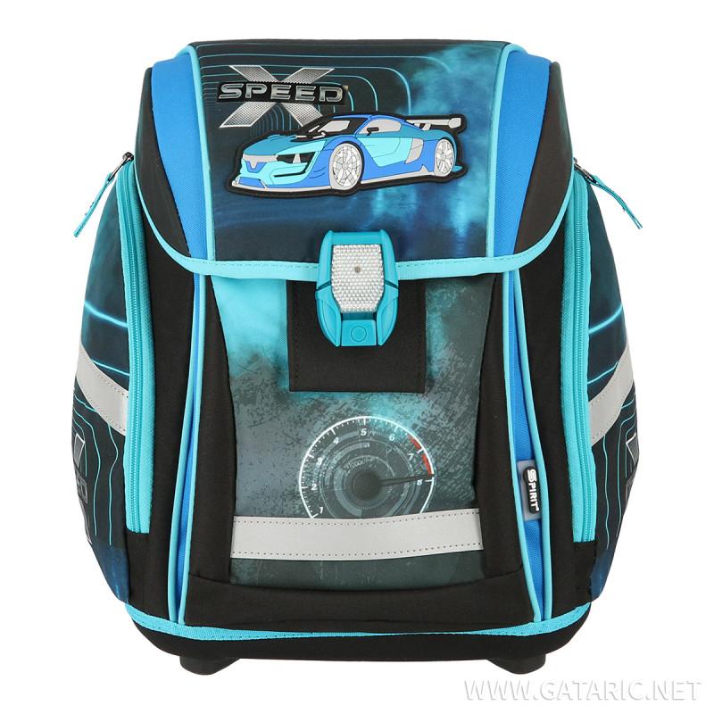 School bag set ''SPEED CAR'' NEW START 3D 5-Pcs (LED buckle) 