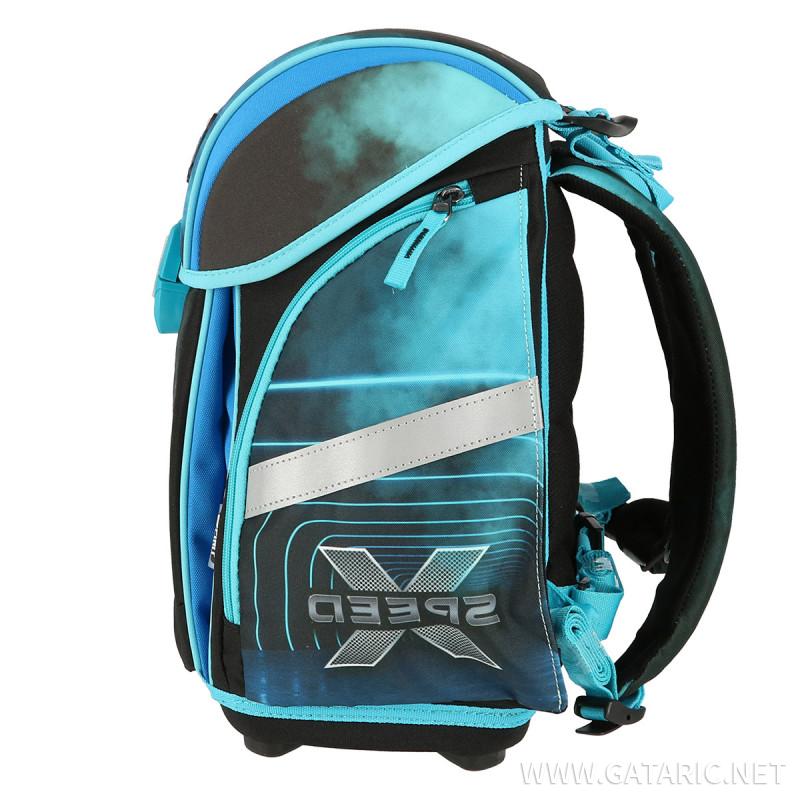 School bag set ''SPEED CAR'' NEW START 3D 5-Pcs (LED buckle) 