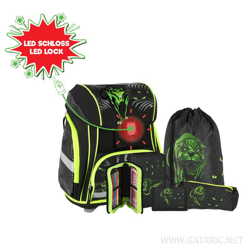 School bag set ''PANTHER'' 3D SMART 5-Pcs (LED buckle)