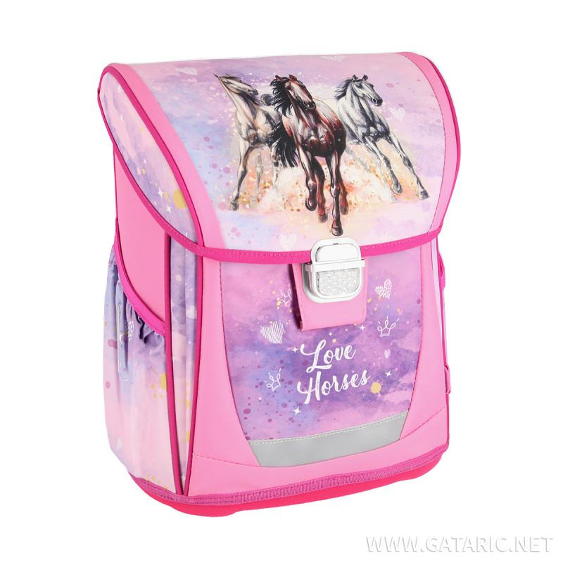 School bag set ''LOVE HORSE'' COOL 4-Pcs (Metal buckle) 