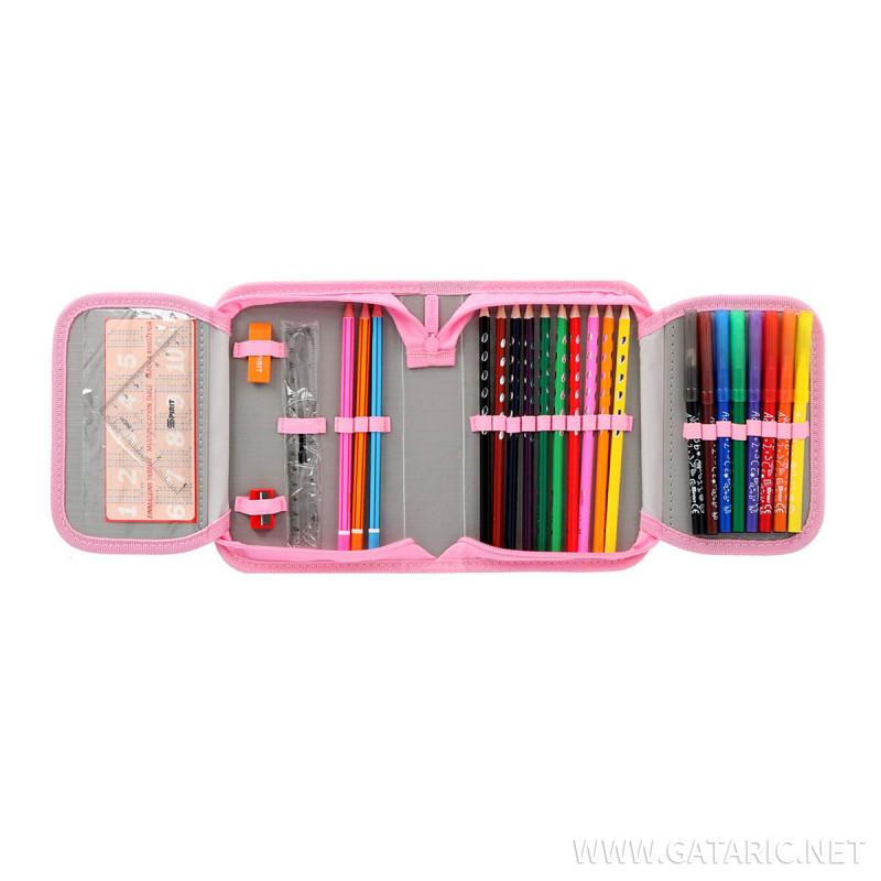Pencil case ''PINK BUTTERFLY'', 1-Zipper, 28-pcs 
