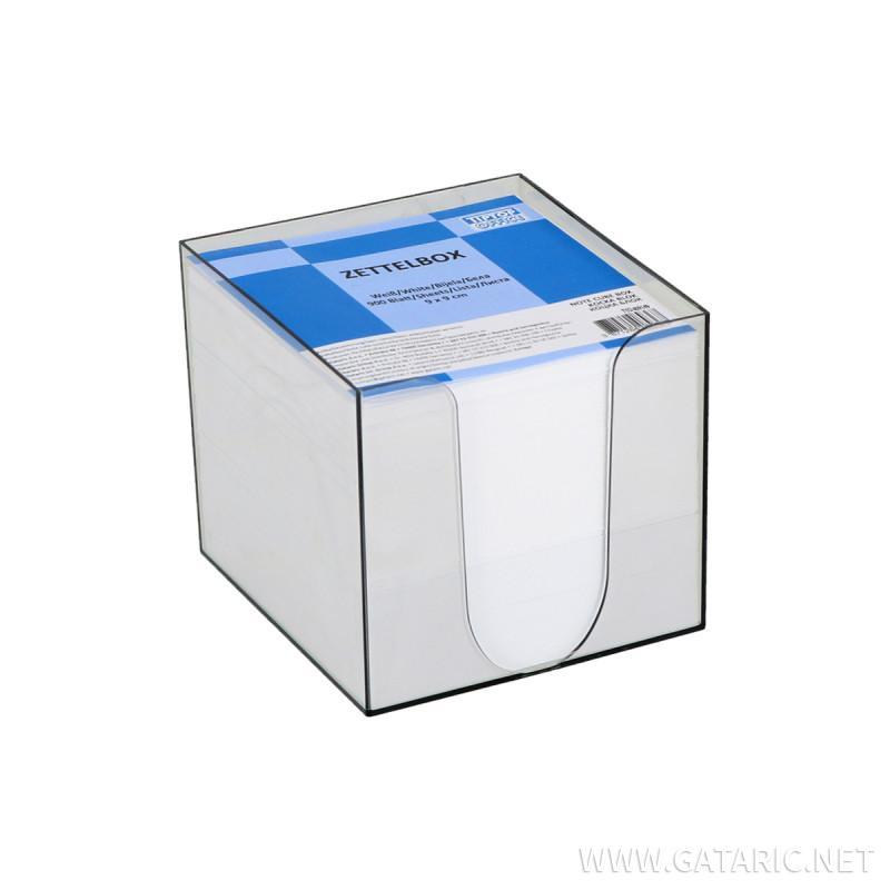Zettelbox gefüllt mit Notizzetteln 90x90x90mm 