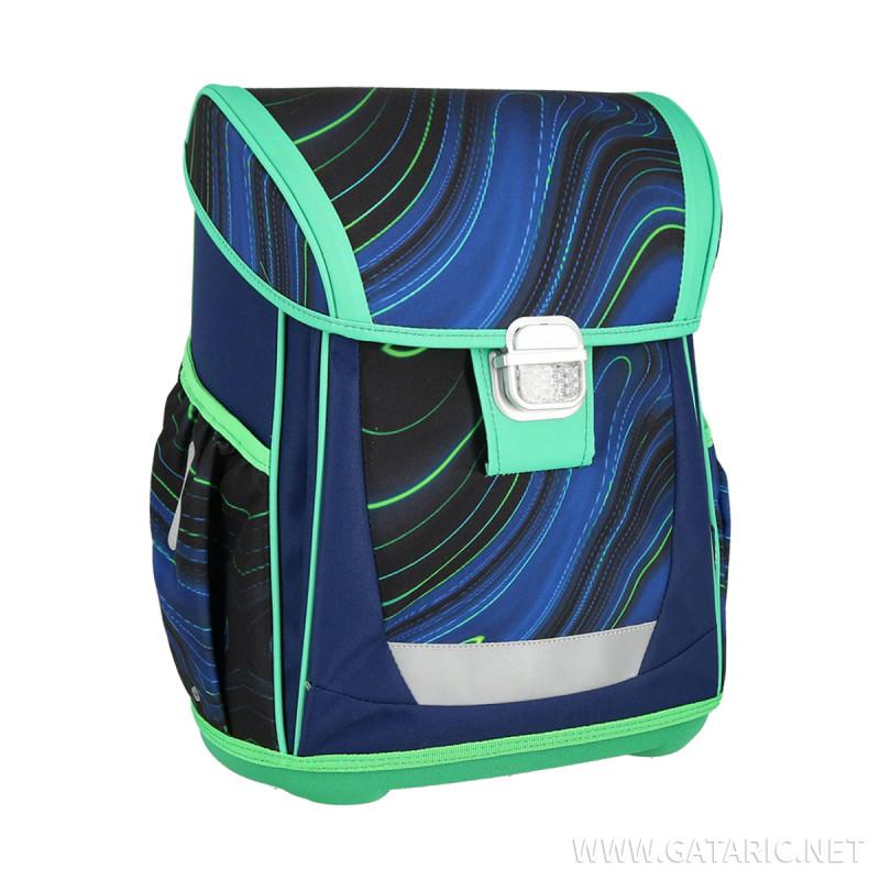 School bag set ''BLUE STRIPES'' COOL 4-Pcs (Metal buckle) 