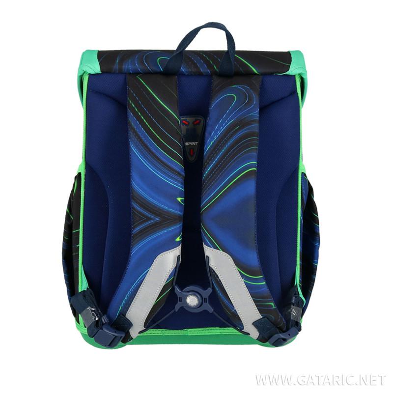 School bag set ''BLUE STRIPES'' COOL 4-Pcs (Metal buckle) 